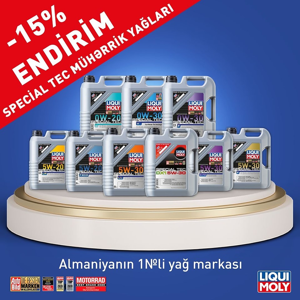 LIQUI MOLY-dən May Kampaniyası - Special Tec seriyasından olan bütün mühərrik yağları 15% endirimlə